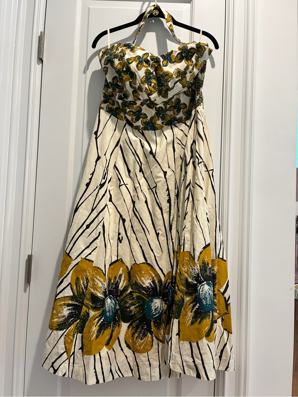 NWT Anthropologie Floral Halter Midi 16W Plus Size Petticoat Full Skirt Dress